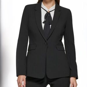 DKNY Long Sleeve 1 Button Notch Collar Jacket